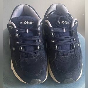 Vionic Sneaker Walker‎ Womens Blue Suede Purple 23Walk Shoe Arch Support Sz 9W